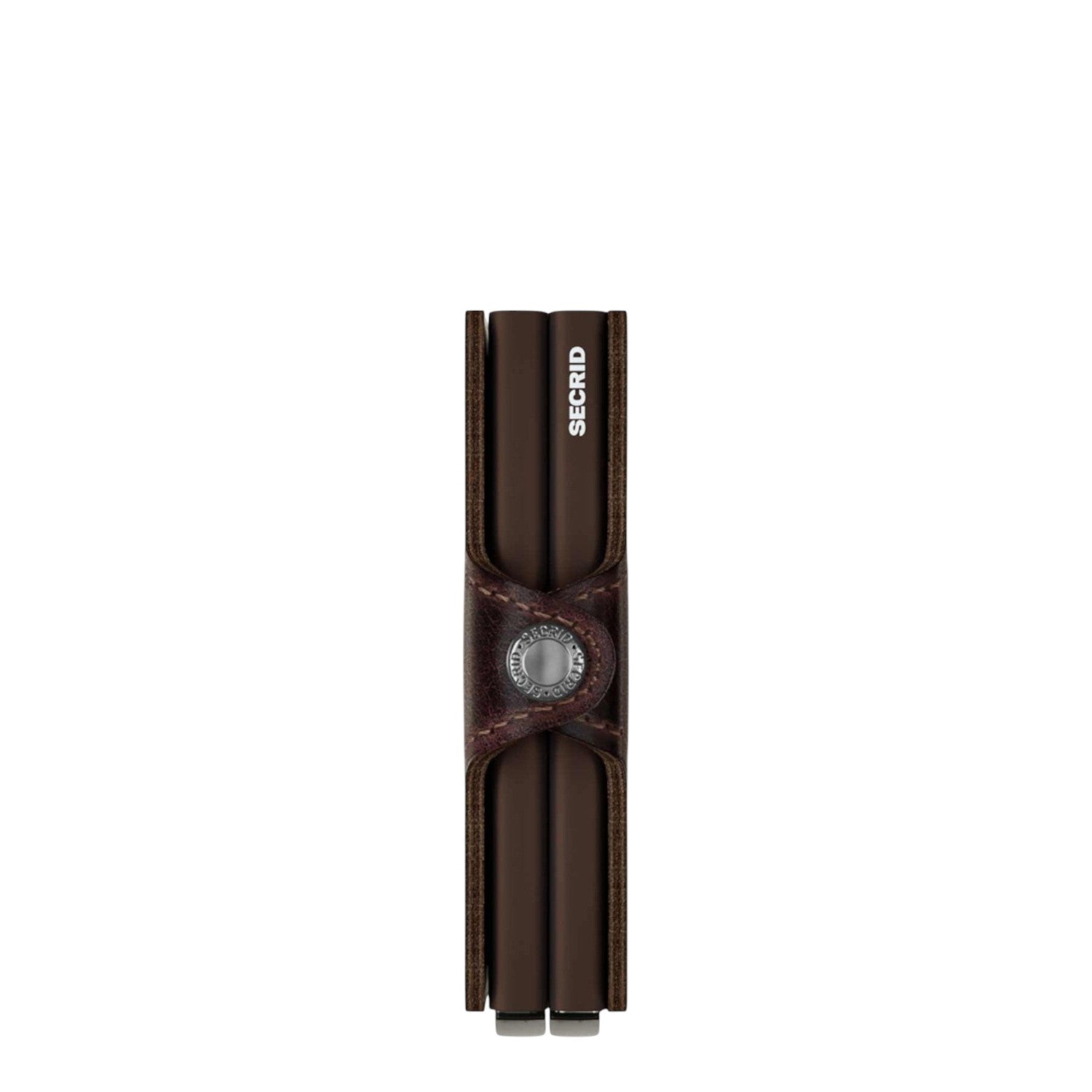 Lieblingstasche Secrid Twinwallet Vintage in dark brown leather with dual card protectors and snap button closure
