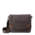 Lieblingstasche Sendai dark brown messenger bag with adjustable shoulder strap and embossed logo detail