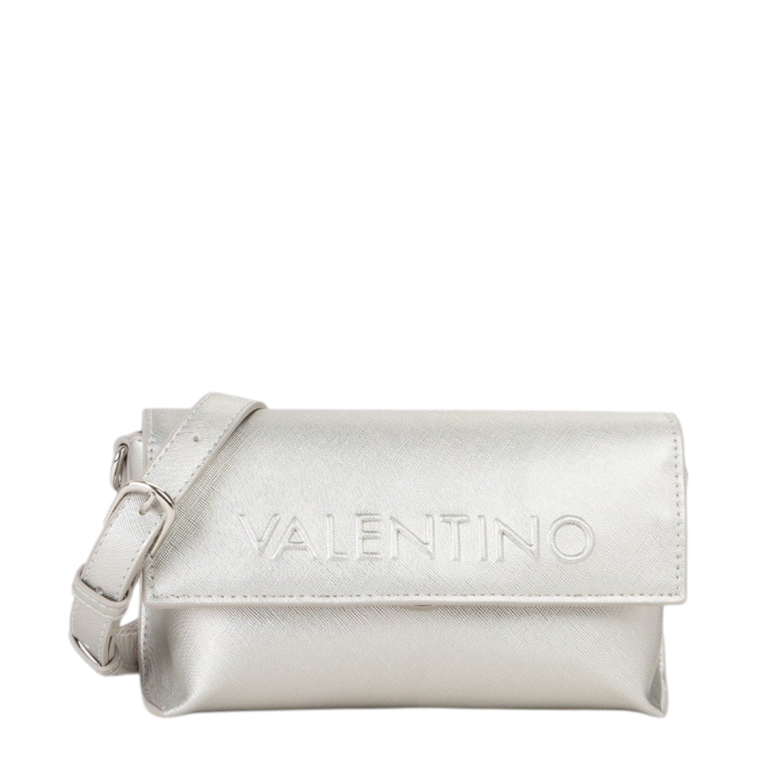 Lieblingstasche Pochette Pandia Re silver metallic crossbody bag with embossed logo