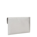 Lieblingstasche Pochette Luxe silver metallic leather clutch bag with subtle texture.