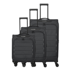 Lieblingstasche Skaii 4-wheel expandable trolley suitcase set in black with telescopic handles