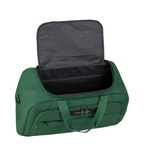 Lieblingstasche Skaii green weekender rucksack with open main compartment and patterned interior lining