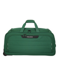 Lieblingstasche Skaii wheeled duffle bag in green with durable fabric, top handles, and front zippered pocket.