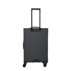 Lieblingstasche Skaii medium expandable 4-wheel trolley suitcase in dark grey with an extended telescopic handle.