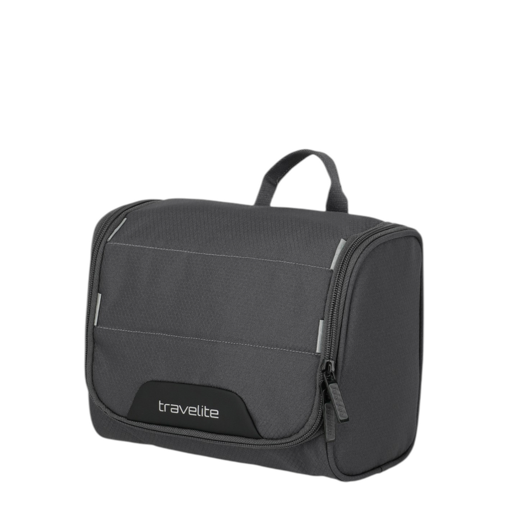 Lieblingstasche Skaii dark grey toiletry bag with zip closure and top handle for travel