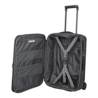 Lieblingstasche Skaii Trolley 2W Hybrid S in black with open interior, mesh pockets, and packing straps.