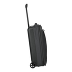 Lieblingstasche Skaii Trolley 2W Hybrid S in black with a retractable handle and two wheels, side view