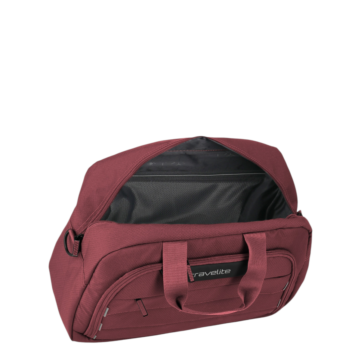 Lieblingstasche Skaii Weekender travel bag in dark red with an open main compartment and front zip pocket