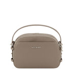 Lieblingstasche Style Mate taupe pebbled leather crossbody bag with top handle and silver hardware