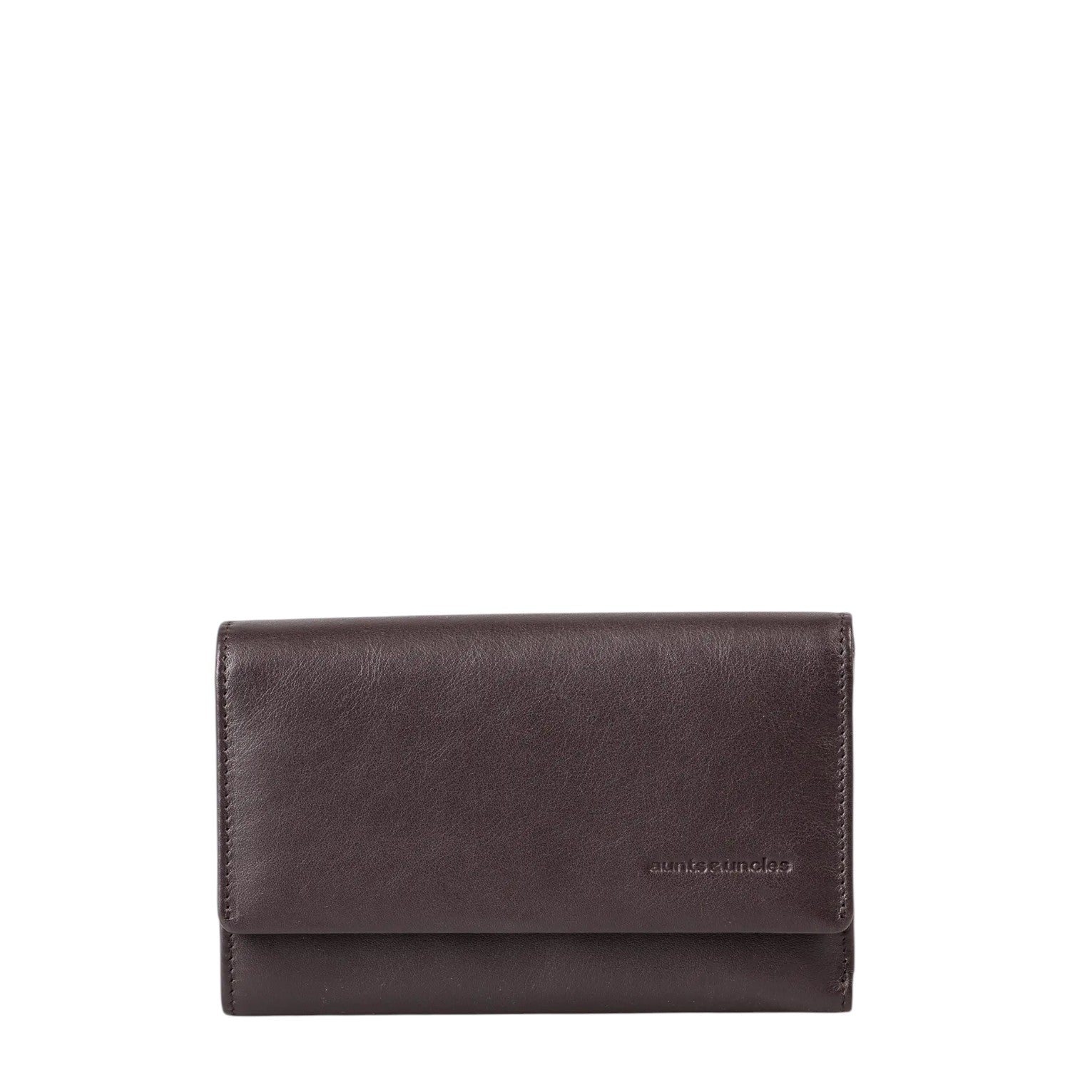 Lieblingstasche Thyme dark brown leather wallet with a minimalist flap design and embossed logo