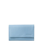 Lieblingstasche Thyme light blue leather wallet with a minimalist flap design and embossed logo