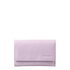 Lieblingstasche Thyme wallet in soft pastel lilac leather with a flap closure and embossed logo