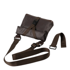 Lieblingstasche Tsu dark brown roll-top crossbody bag with adjustable nylon strap and buckle closure