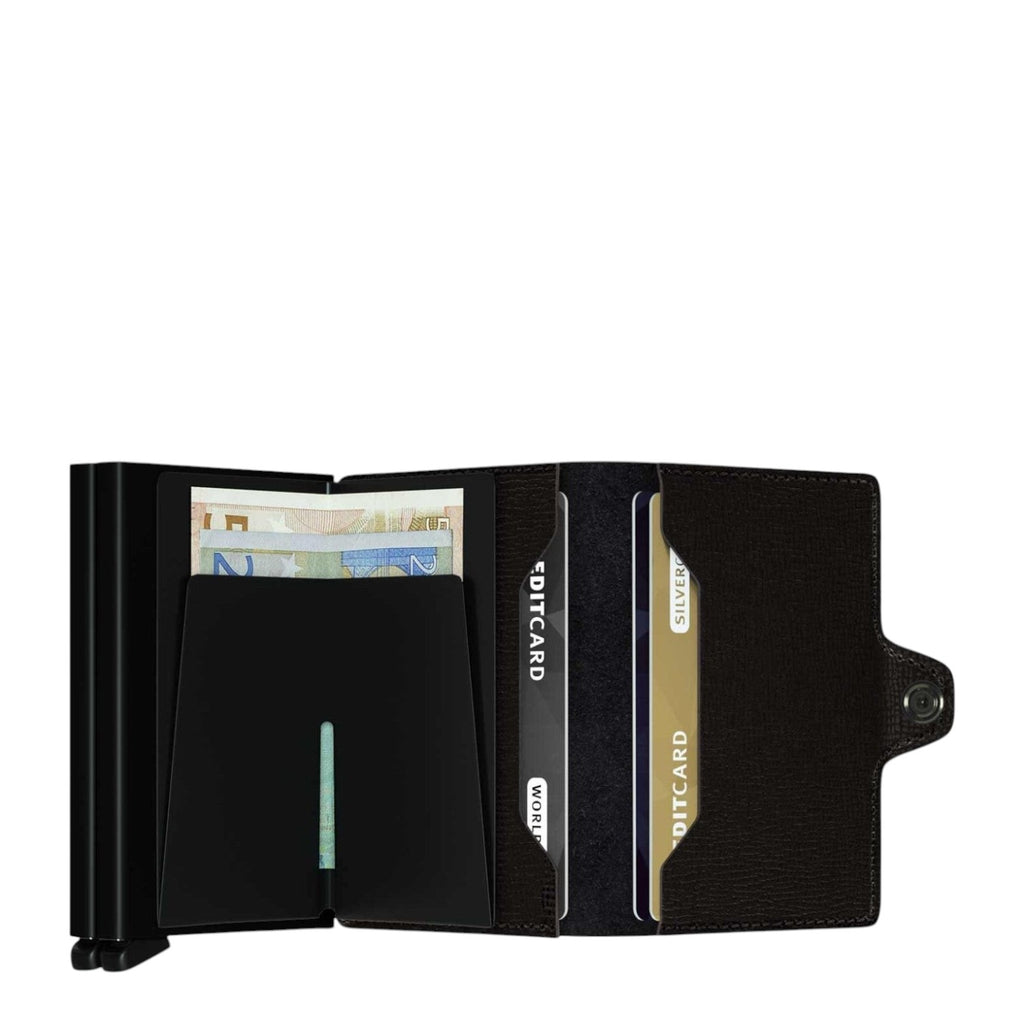 Lieblingstasche Secrid Twinwallet Crisple in black leather with two card protectors and banknote storage