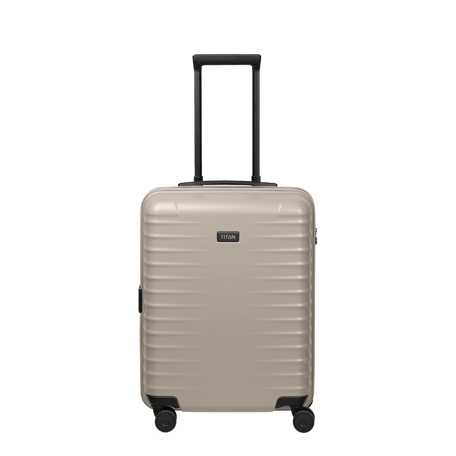 Lieblingstasche UPGRADE 4w Trolley S20 in beige with a hard shell, telescopic handle, and four spinner wheels.