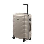 Lieblingstasche UPGRADE 4w Trolley M+ in champagne with a hard shell, four wheels, and a TSA lock.