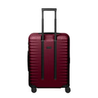 Lieblingstasche UPGRADE 4w Trolley M in dark red with a hard shell, telescopic handle, and four spinner wheels.
