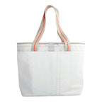 Lieblingstasche white tote bag with orange and grey striped handles, made from durable sailcloth material.