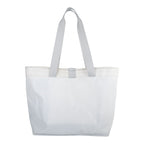 Lieblingstasche white tote bag with grey straps, made of durable material, perfect for everyday use.