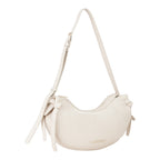 Lieblingstasche Win Re cream leather crescent shoulder bag with adjustable strap and zip closure.