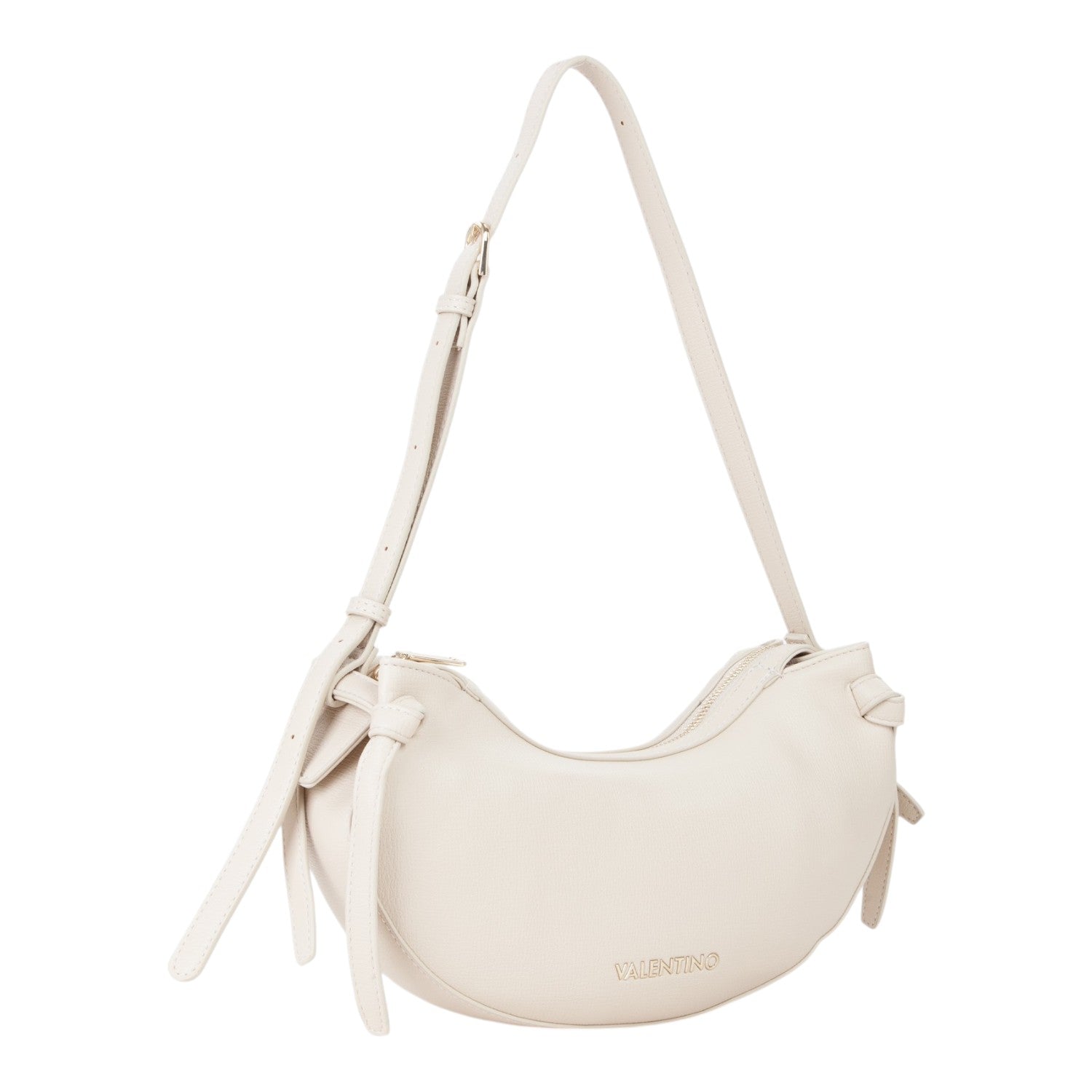 Lieblingstasche Win Re cream leather crescent shoulder bag with adjustable strap and zip closure.