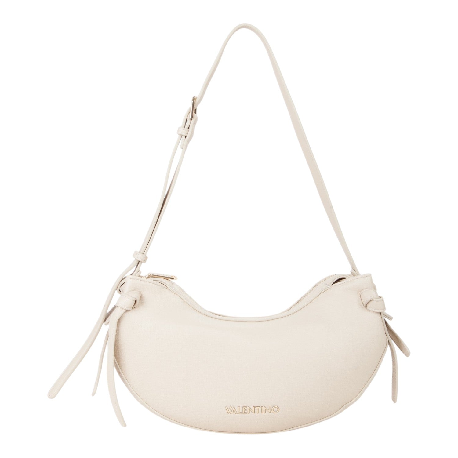 Lieblingstasche Win Re cream leather crescent shoulder bag with knotted details and gold logo