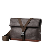Lieblingstasche Yao dark brown roll-top messenger bag with a buckle strap and a/u logo detail