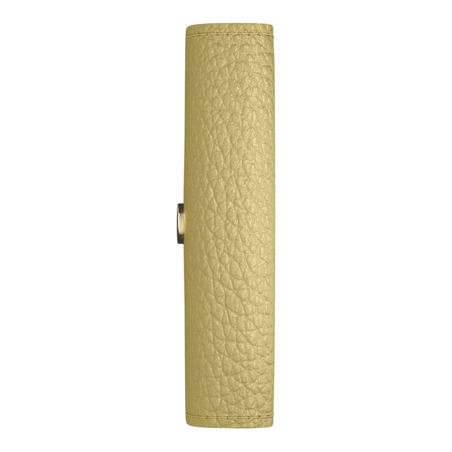 Lieblingstasche Envelope Pebble wallet in light yellow textured leather viewed from the side with gold hardware