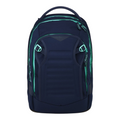 Lieblingstasche Match Plus school backpack in dark blue with bright mint green zipper accents and ergonomic design