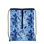 Lieblingstasche Satch drawstring sports bag in blue watercolor pattern with black straps and buckle closure