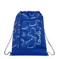 Lieblingstasche Satch drawstring sports bag in blue with white abstract wave pattern and front zipper pocket