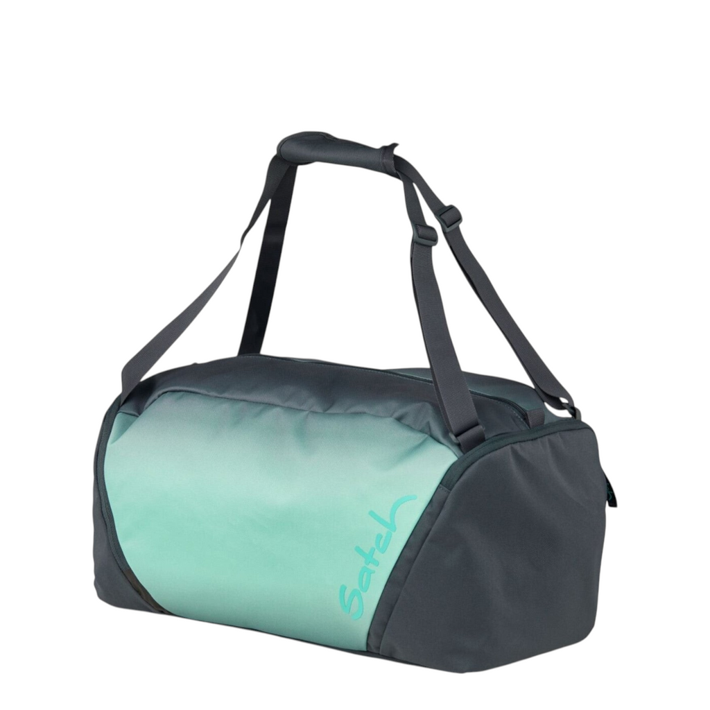 Lieblingstasche satch sports bag in dark grey and mint green with adjustable shoulder straps and spacious design