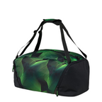 Lieblingstasche satch sports bag in black with a green geometric line pattern, featuring a separate shoe compartment.
