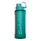 Lieblingstasche satch XL plastic water bottle in translucent teal with a secure screw cap and carry loop.